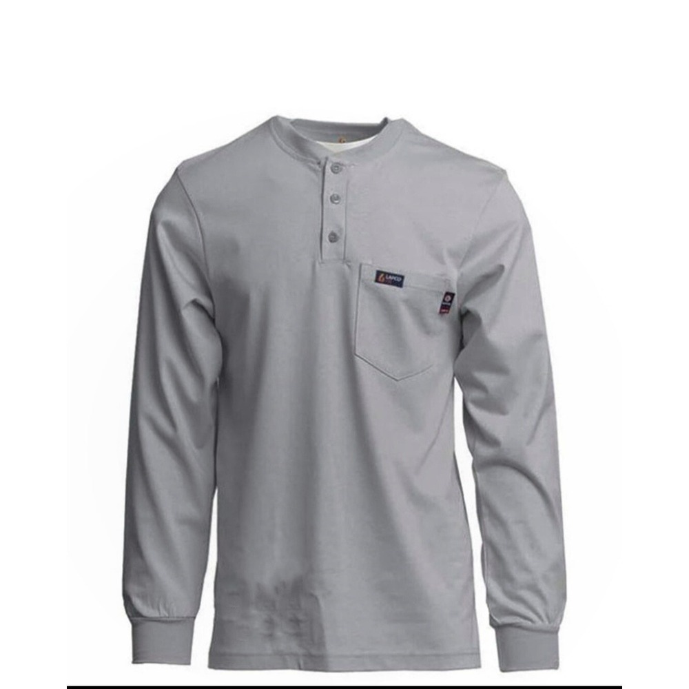 Lapco‎ Men's FR Long Sleeve Henley T-Shirt - FRT-HJE-GRY 2XL - REG